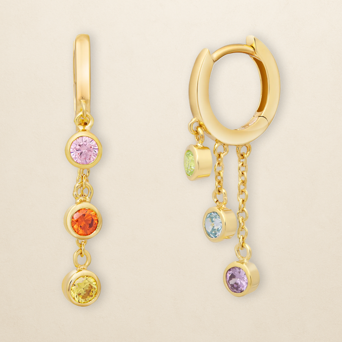 cai Creolen 925-Sterling Silber vergoldet 4,0cm Zirkonia