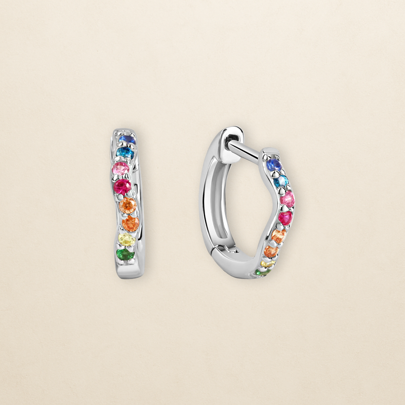 Fleur Creolen – Zirkonia in 925er Silber