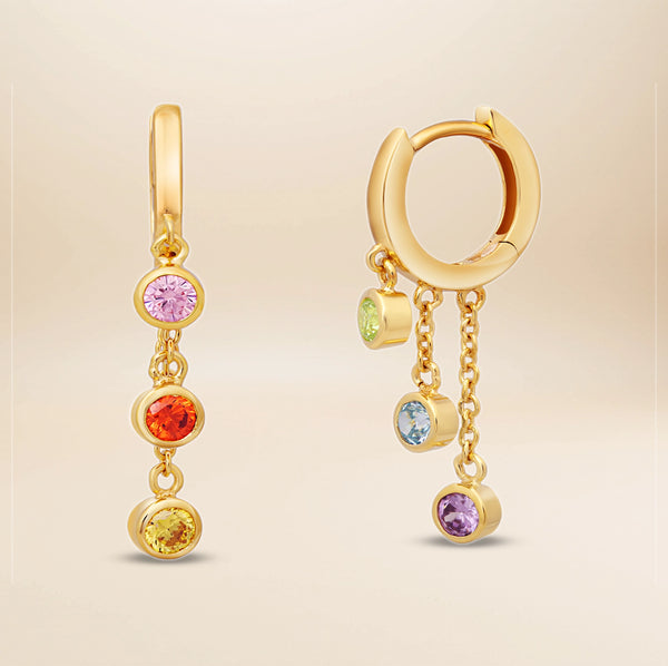 Cai Creolen 925 - Sterling Silber vergoldet 4,0cm Zirkonia