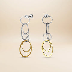 Céleste Sculpt Ohrhänger – 925 Sterling Silber rhodiniert & teilvergoldet