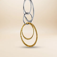 Céleste Sculpt Ohrhänger – 925 Sterling Silber rhodiniert & teilvergoldet