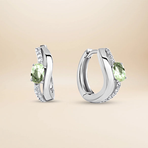 Amélie Zirkonia-Creolen – rhodiniertes 925er Silber