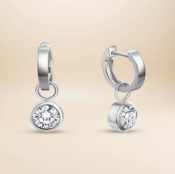 Aurélia Zirkonia-Creolen – rhodiniertes 925er Silber