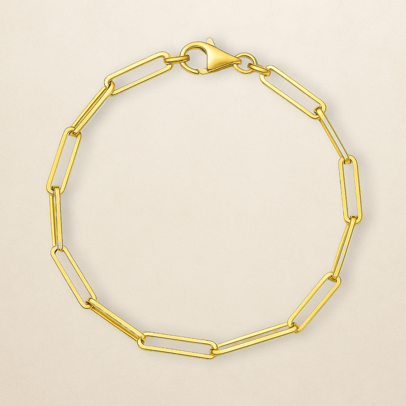 Néa Paperclip-Armband – in 333er Gold