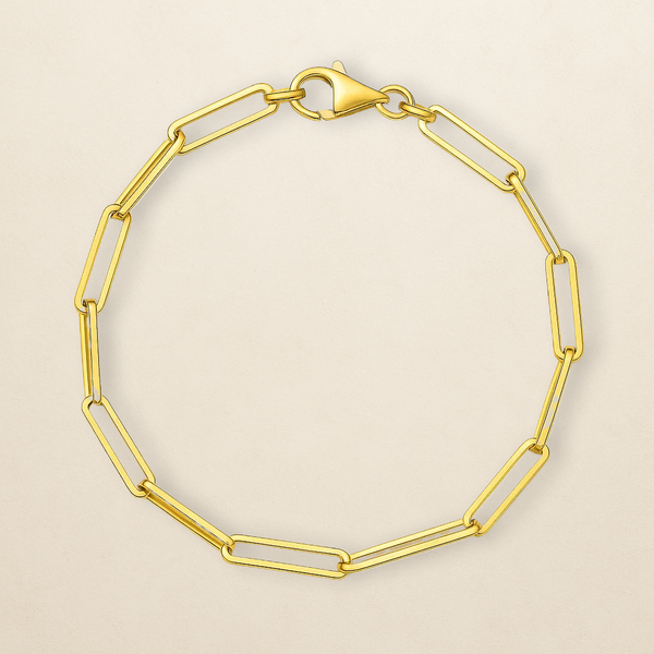 Néa Paperclip-Armband – in 333er Gold