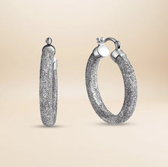 Céleste Classic Creolen – 925 Sterling Silber rhodiniert