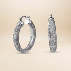 Céleste Classic Creolen – 925 Sterling Silber rhodiniert