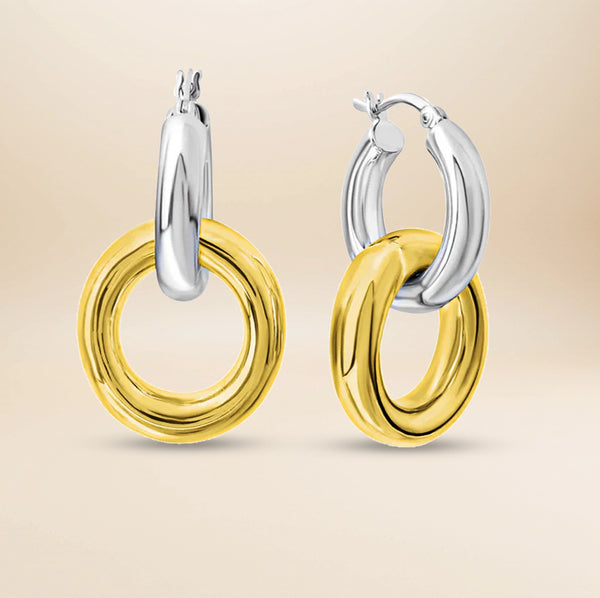 Céleste Sculpt Creolen – 925 Sterling Silber teilvergoldet