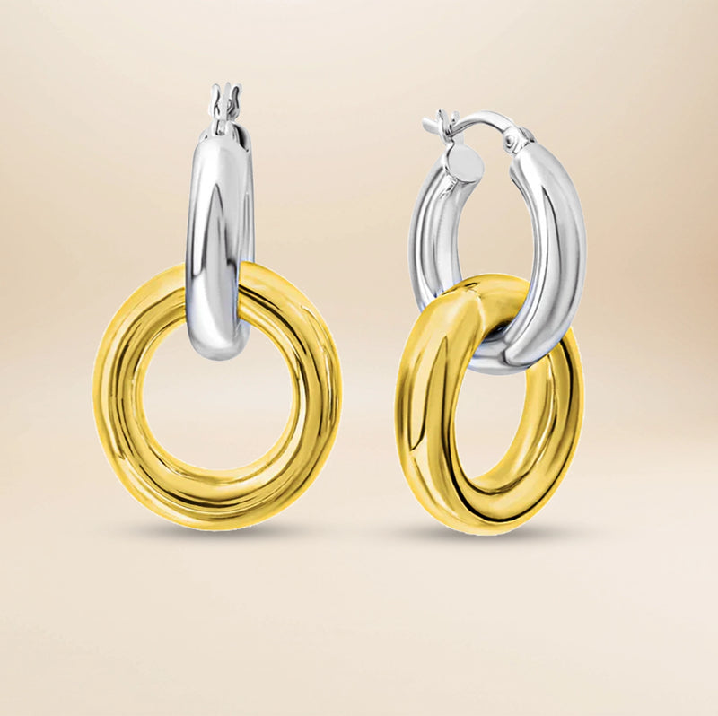 Céleste Sculpt Creolen – 925 Sterling Silber teilvergoldet