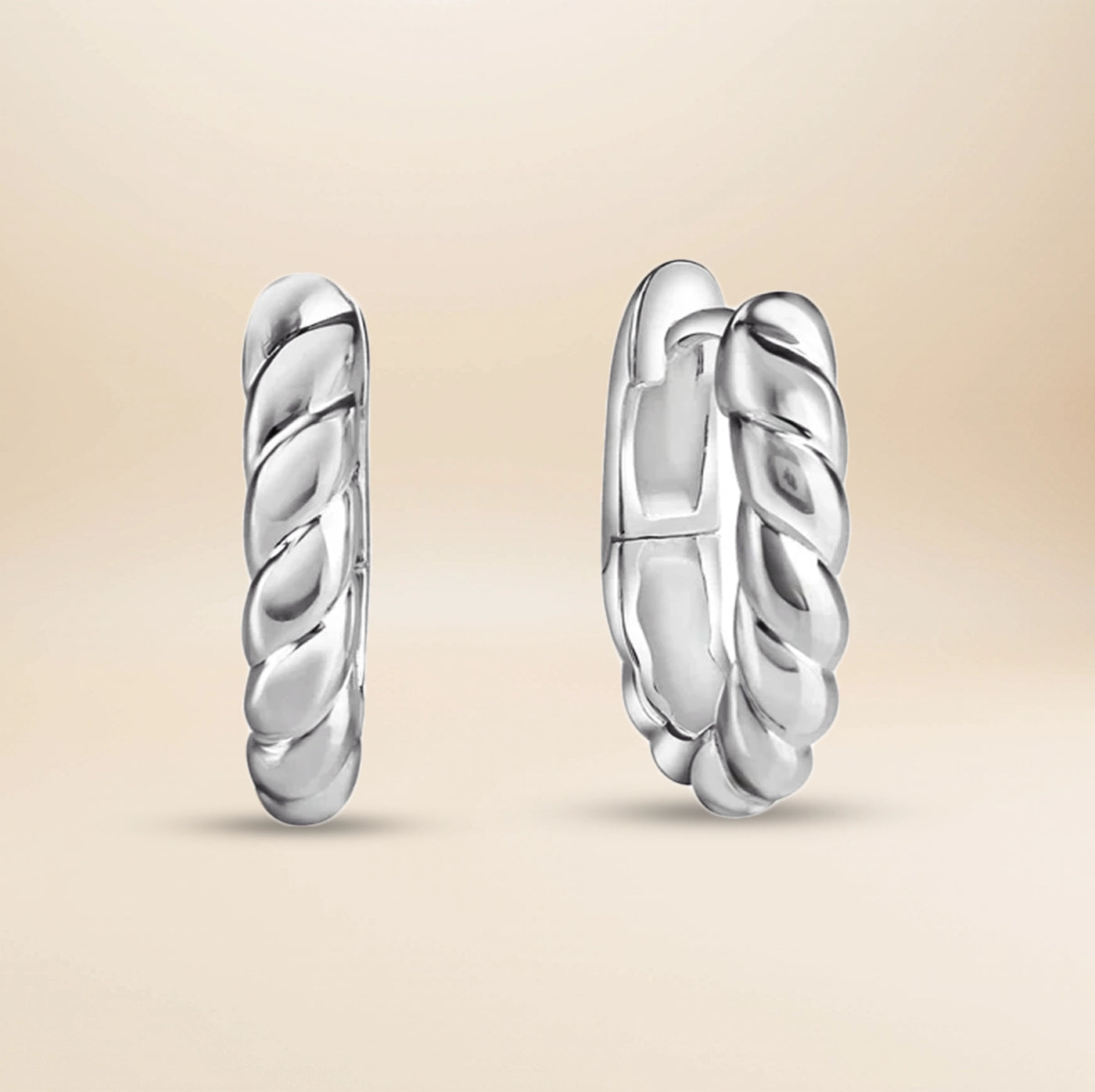 Soline Sculpt Creolen – 925 Sterling Silber rhodiniert