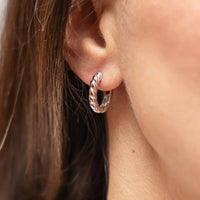 Soline Sculpt Creolen – 925 Sterling Silber rhodiniert