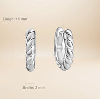 Soline Sculpt Creolen – 925 Sterling Silber rhodiniert