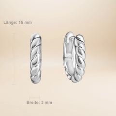 Soline Sculpt Creolen – 925 Sterling Silber rhodiniert