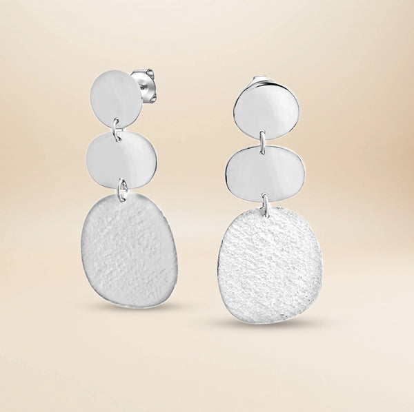 Étoile Sculpt Ohrhänger – 925 Sterling Silber teil-mattiert