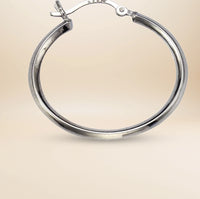 Célest Slim Creolen – 925 Sterling Silber rhodiniert