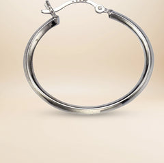 Célest Slim Creolen – 925 Sterling Silber rhodiniert