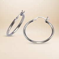 Célest Slim Creolen – 925 Sterling Silber rhodiniert