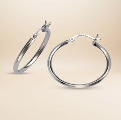 Célest Slim Creolen – 925 Sterling Silber rhodiniert