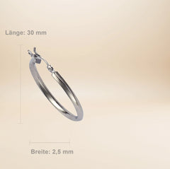 Céleste Slim Creolen – 925 Sterling Silber rhodiniert