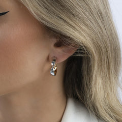 Clairette Sculpt Creolen – 925 Sterling Silber rhodiniert & teilvergoldet