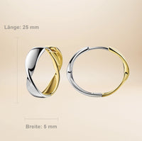 Clairette Sculpt Creolen – 925 Sterling Silber rhodiniert & teilvergoldet