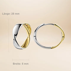 Clairette Sculpt Creolen – 925 Sterling Silber rhodiniert & teilvergoldet