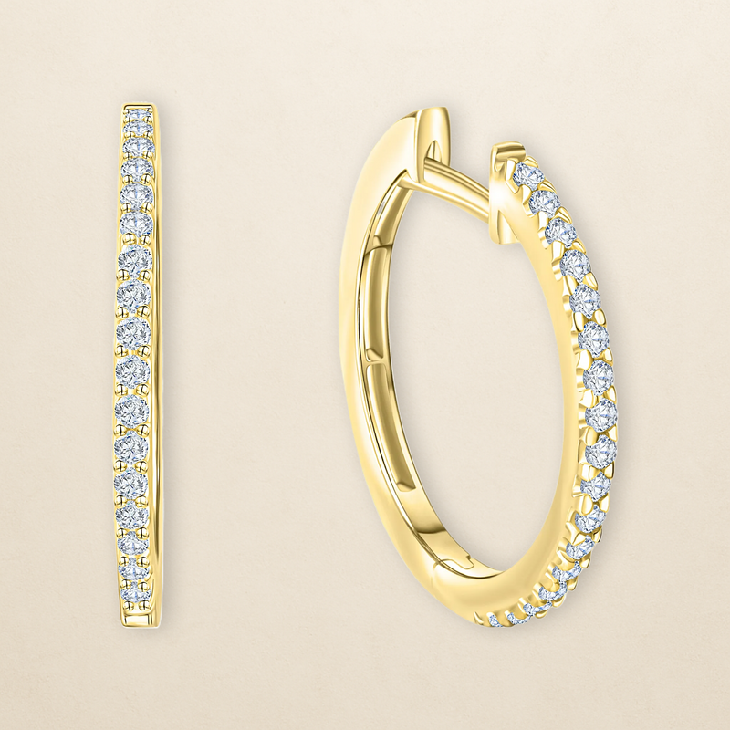 Mira Creolen – klarer Zirkonia in 585er Gold