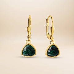 Étoile Sculpt Ohrhänger – 925 Sterling Silber vergoldet mit Malachit