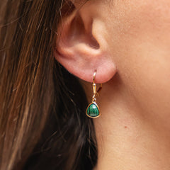 Étoile Sculpt Ohrhänger – 925 Sterling Silber vergoldet mit Malachit