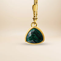 Étoile Sculpt Ohrhänger – 925 Sterling Silber vergoldet mit Malachit