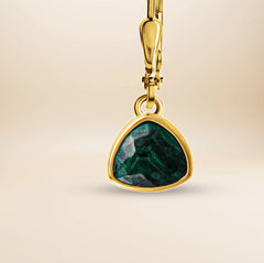 Étoile Sculpt Ohrhänger – 925 Sterling Silber vergoldet mit Malachit