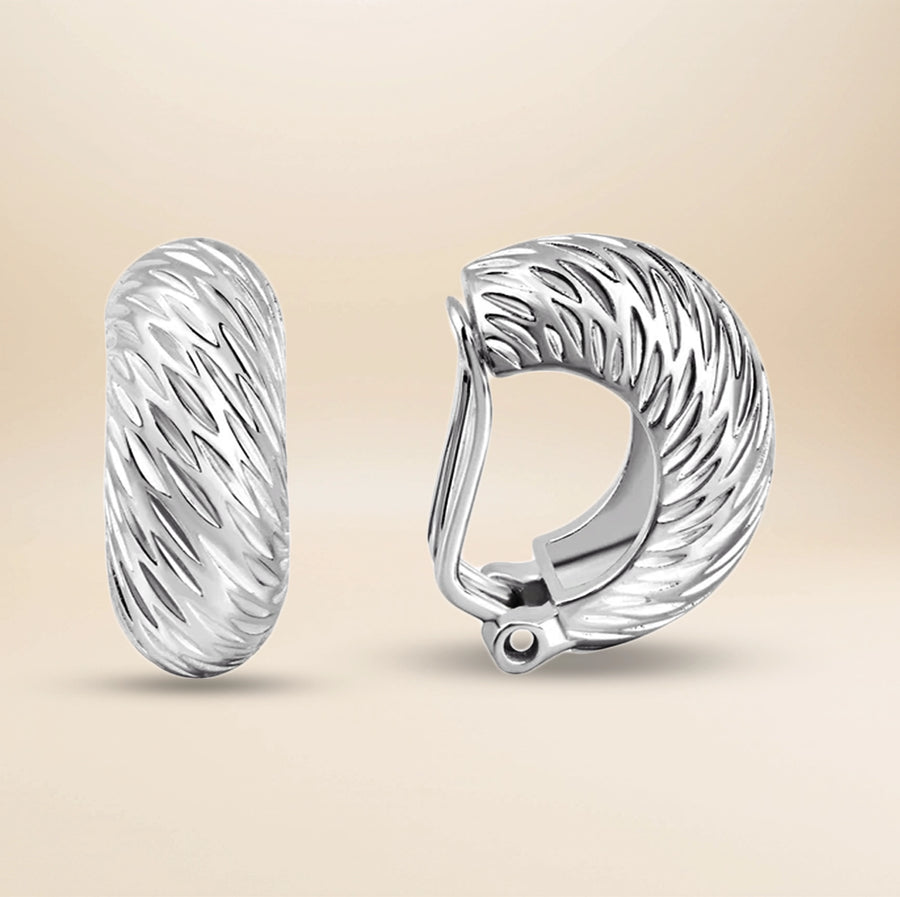 Éliane Bold Creolen – 925 Sterling Silber rhodiniert