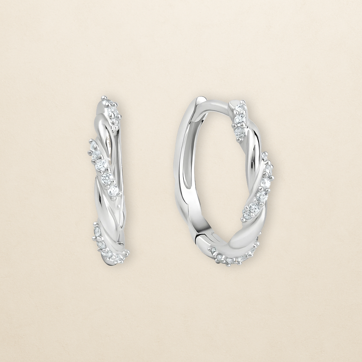 Étoile Creolen – klarer Zirkonia in 925er Silber