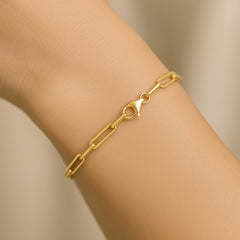 Néa Paperclip-Armband – in 333er Gold