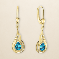 Étoile Drops – Blautopas in 375er Gold