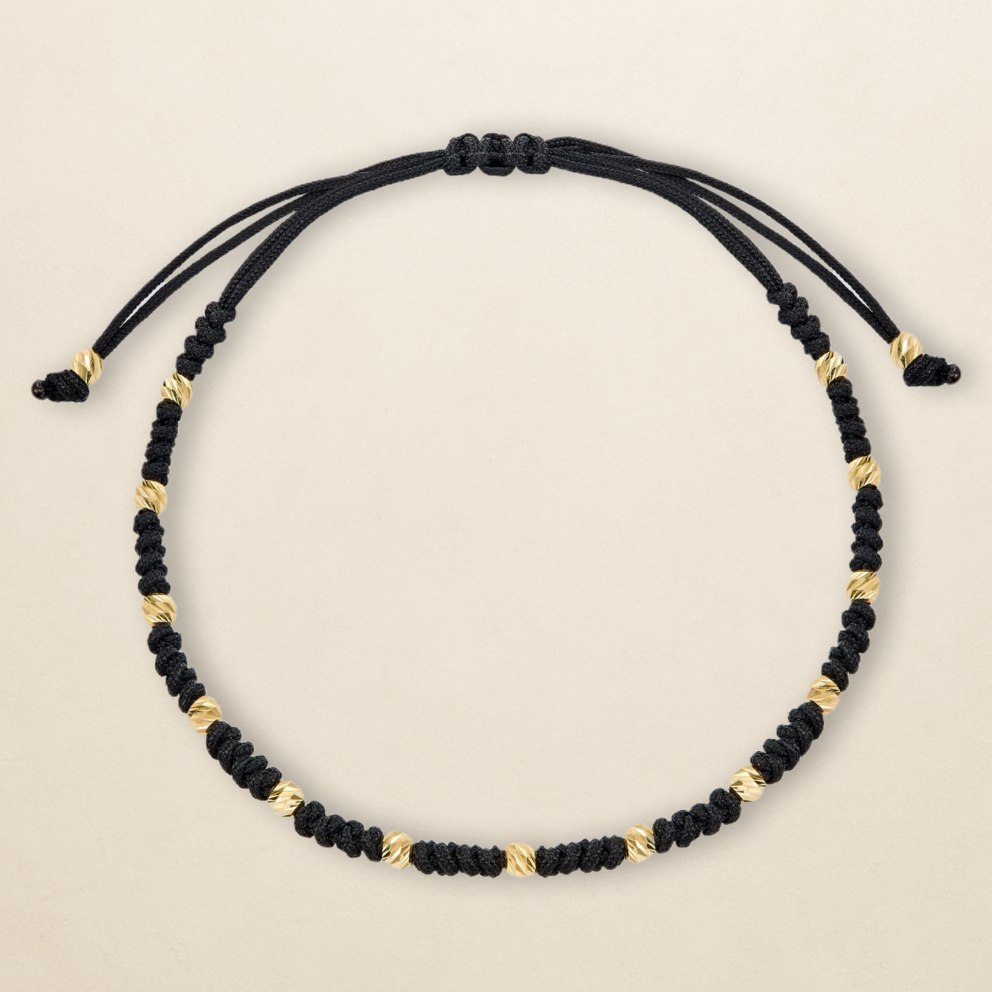 Liora Textilarmband mit Goldkugeln – in 333er Gold