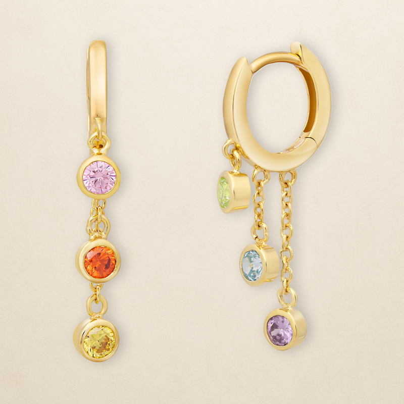 cai Creolen 925-Sterling Silber vergoldet 4,0cm Zirkonia