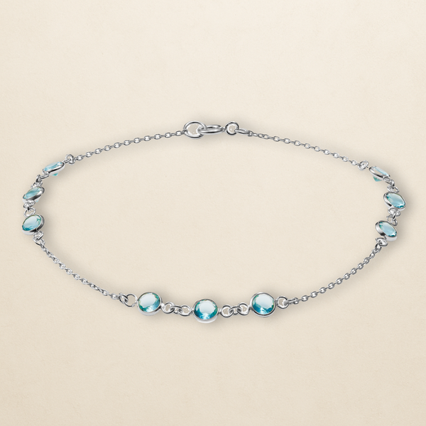 Mira Zirkonia-Armband – Blau in 925er Silber