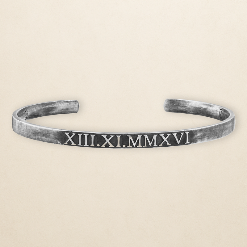 Cai Men Armreif – 925 Sterling Silber – oxidiert 65 cm