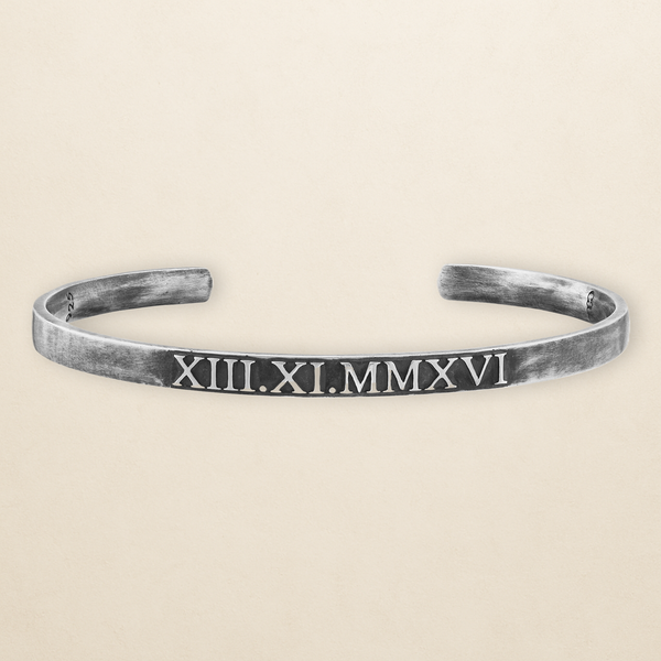 Cai Men Armreif – 925 Sterling Silber – oxidiert 65 cm